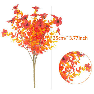 Festival de la récolte artificielle orange couleur d'automne bouquet de fleurs faisceaux violets pour la décoration d'automne intérieur maison balcon extérieur - Product Image 2
