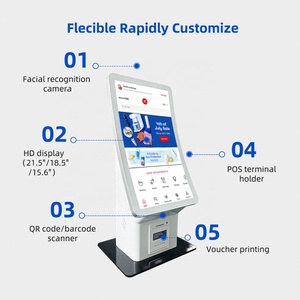 Grocery Store <b>Counter</b> Desk 23.6 Inch Curved Touch Monitor Rfid Qr bar Code Scanner Automated Cashier Self <b>Checkout</b> Kiosk - Product Image 4