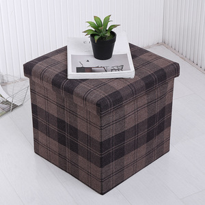 Multi Functional <b>Storage</b> Stool Square Geometric Linen Fabric <b>Entryway</b> <b>Shoe</b> Organizer Daily Necessities Standing Type - Product Image 3