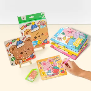 Kit lukisan berlian 5D DIY anak-anak stiker berlian Puzzle kartun kotak hadiah menyenangkan mainan edukasi anak-anak