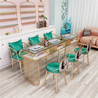 Table simple, double surface en verre pour ongles, design nordique, simple, double, triple, économique