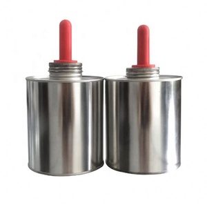 500ml Screw Top Pvc Cement Tin Can Adhesive Metal Jar With <b>Brush</b> - Product Image 2