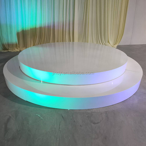 Décorations de sol pour événements de mariage en plein air et en intérieur, scène de mariage portable ronde en acrylique brillant personnalisée - Product Image 3