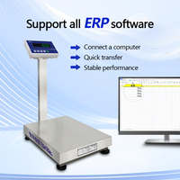 Báscula de plataforma con pantalla LED de alta precisión, compatible con software ERP de almacenamiento de transmisión en tiempo real, 100-800KG