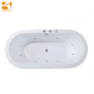 Baignoire contemporaine autoportante à jets en acrylique Lumière LED Trempage simple et jaccuzzies pour salle de bain | Hôtel certifié Cupc - Product Image 3