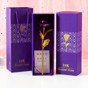 ดอกกุหลาบเคลือบทองคำ 24k ขนาด 8.5 ซม. 11 สี ขายส่ง กล่องกุหลาบวันวาเลนไทน์สุดโรแมนติกสำหรับผู้หญิง - Product Image 6
