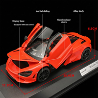 Modelo de Coche McLaren765s Oficialmente Autorizado, Escala 1:18, Modelo de Aleación, Simulación de Coche, Colección de Modelos de Metal, Juguete de Metal, Vehículo de Exhibición