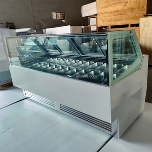 Présentoir à 24 casseroles Gelato de luxe <span class=keywords><strong>pour</strong></span> crème glacée Réfrigérateur <span class=keywords><strong>Vitrine</strong></span> <span class=keywords><strong>pour</strong></span> réfrigérateur <span class=keywords><strong>Congélateur</strong></span> à crème glacée - Product Image 1
