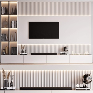 Meuble TV design brillant PA Fashion, meuble TV moderne <span class=keywords><strong>pour</strong></span> salon avec foyer - Product Image 3
