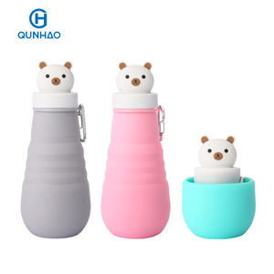 Kawaii phim hoạt hình chai nước 500ml dễ thương mèo hổ Gấu Thỏ hình Silicone uống chai - Product Image 5