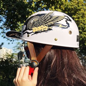 Nuovo <span class=keywords><strong>Casco</strong></span> <span class=keywords><strong>Moto</strong></span> Retrò Mezzo Viso in ABS <span class=keywords><strong>per</strong></span> Scooter Elettrico, Prodotto in Cina, Senza Imbottitura, Certificato di Sicurezza - Product Image 1