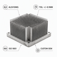 Structure de dissipateur thermique en aluminium AlSi10Mg imprimée en 3D DMLS, sintering direct au laser de métal, refroidissement de serveur, OEM personnalisé