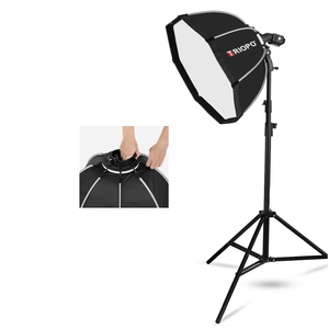 Nouveau TRIOPO 55cm 65cm 90cm Octogone pliable en aluminium et nylon pour support de fixation, poignée, flash Speedlite pour <span class=keywords><strong>Godox</strong></span> <span class=keywords><strong>Yongnuo</strong></span> - Product Image 4
