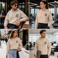Personnalisé 300 320g surdimensionné recadrée sweat 100% coton pulls unis à manches longues femmes respirant pour hiver à capuche