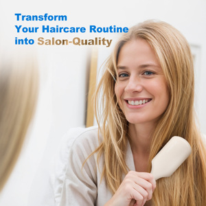 Brosse à cheveux en bois plaquée or 24 carats, antistatique, démêlante pour cheveux secs, style salon de luxe, utilisation à domicile - Product Image 5