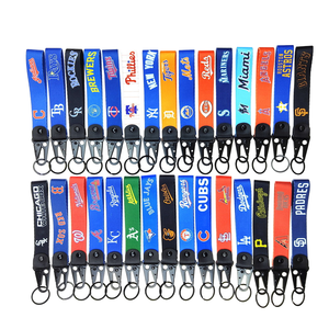 Nouveauté Yisho Porte-clés mousqueton personnalisé MLB, cordon de cou, porte-carte d'identité, sérigraphie sur tissu polyester tissé, bracelet - Product Image 1