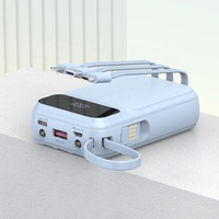 Fabricants de ventes directes d'usine Mini banque d'alimentation Charge rapide 10000mah LED Banque d'alimentation à affichage numérique Câble intégré