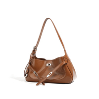 Sac à bandoulière chic et minimaliste en cuir fendu imperméable pour femme - Fourre-tout et sac bandoulière polyvalent pour usage quotidien au design épuré