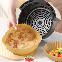 Papier sulfurisé non blanchi pour friteuse à air, résistant aux hautes températures, antiadhésif, jetable, résistant à l'huile, pour emballer et cuire