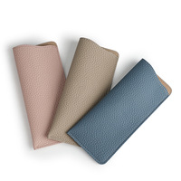 Étui à lunettes en cuir véritable pleine fleur, mini pochette fine pour femmes, étui créatif pour lunettes de vue et de soleil – Vente en gros