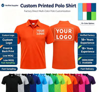 Usine Vérifiée 18 Ans d'Expérience Tissu Piqué OEKO-TEX 220gsm Logo Personnalisé Avant et Arrière pour Hommes Golf 100% Polyester
