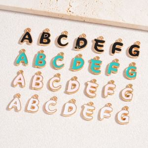 Breloques en émail à motif de lettres de dessin animé A-Z, pendentifs à 26 lettres anglaises en alliage de zinc, accessoires de bijoux DIY pour porte-clés - Product Image 4