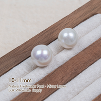 Perles d'eau douce naturelles rondes de qualité supérieure AAAAA, 10-11 mm, blanches, lustre premium, perles en vrac, brin pour la fabrication de bijoux en gros