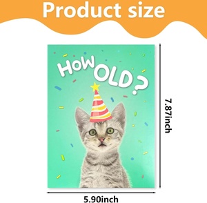 Vui thẻ sinh nhật la hét mèo âm nhạc và lắc đầu chuyển động bday thiệp chúc mừng - Product Image 6