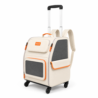 Mochila Transportadora para Gatos com Rodas, Porta de Malha Respirável e Alça para Transporte, Ideal para Visitas ao Veterinário e Viagens