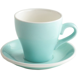 Vente en gros <span class=keywords><strong>de</strong></span> tasses à latte en céramique en forme <span class=keywords><strong>de</strong></span> tulipe <span class=keywords><strong>de</strong></span> 350 ml avec soucoupe, logo personnalisé, tasse à cappuccino en porcelaine pour les fournitures des baristas des cafés - Product Image 6