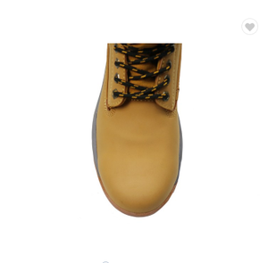 รองเท้าบูทนิรภัยสำหรับผู้ชายหนังแท้หัวรอบเท้าเหล็กป้องกันการบดทำงานอุตสาหกรรม - Product Image 4