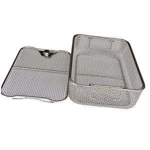 Cesti 304/316 sterilizzazione per strumenti chirurgici in acciaio inox di grado medicale con coperchio e maniglia per la conservazione e la pulizia - Product Image 1
