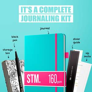 Cuaderno Espiral con Puntos B5 de STM, Papel Grueso Antidesgarro de 160 g/m², 150 Páginas, Apertura Plana, Cubierta de Cuero Vegano, Ideal para Regalo - Product Image 6