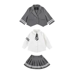 Conjunto de roupas infantis japonesa, 3 pçs, traje infantil, uniforme escolar, conjuntos de roupas para meninas