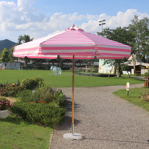 Индивидуальный логотип розовая полоса с бахромой пляжный зонт уличная мебель регулируемый алюминиевый зонт для кафе садовые Солнцезащитные Зонтики - Product Image 1