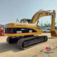 Excavatrice hydraulique d'occasion CAT 320C 20 tonnes, d'origine japonaise, forte puissance, prix avantageux, machine de construction d'occasion