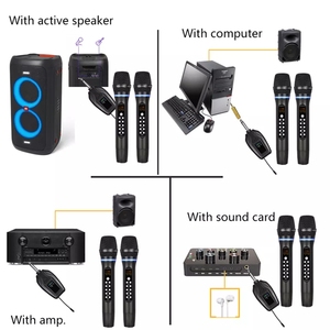 Professional Portable <b>Wireless</b> <b>Microphone</b> Set 50-Channel Karaoke Echo Sound Card with BT Function Noise Cancelling for Phone Use - Product Image 4