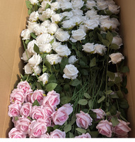 Fabrik-Großhandel Einzelne Samt-Rosen für Hochzeit und Heimdekoration in Rosa / Rot / Weiß Künstliche Rosenblumen