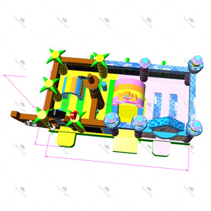 <span class=keywords><strong>Castillo</strong></span> Inflable Comercial con Tobogán, Temática Pirata y Princesa, Casa de Brinco, Equipo para Alquiler de Fiestas - Product Image 3