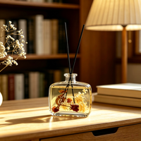 Bouteille diffuseur de parfum 200 ml, fond épais, colorée, vide, avec bouchon et bâtonnets en fibre