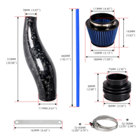 Kit de tuyau d'admission d'air en fibre de carbone forgée/à sec haute performance, finition brillante, pour Honda Civic EK (92-00) et Integra EG (94-01)