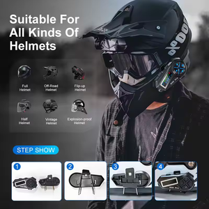 2025 nouvel interphone de moto Q30 PRO avec Radio FM partage de <span class=keywords><strong>musique</strong></span> casque de Moto avec lampe de poche interphone de moto pour les coureurs - Product Image 5
