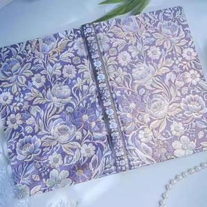 Carnet A5 de style européen ancien à couverture rigide, motif floral bleu marine, exquis, hautement esthétique, avec couverture dorée gaufrée, agenda, cadeau - Product Image 4