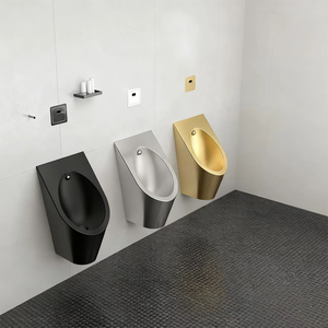 โถปัสสาวะติดผนังสแตนเลสสตีลหรูหราทันสมัยสำหรับใช้ในโรงแรมและโรงพยาบาล พร้อมระบบชำระล้างแบบแมนนวล ทำความสะอาดง่าย - Product Image 2