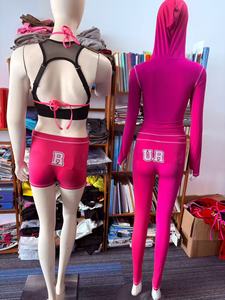 Fabricants de vêtements sur mesure, ensembles de survêtements respirants à capuche pour femmes, veste et pantalon de survêtement évasé en nylon, ensemble deux pièces, Ropa De Mujer - Product Image 4