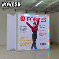 WOWORK Accessoires de photographie de mariage, boîte photo détachable en métal style Instagram avec miroir LED RGB pour décoration d'événements et de fêtes
