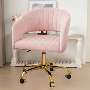 Fauteuil de salon ergonomique pivotant moderne en velours, idéal pour le bureau à domicile, la coiffeuse, la chambre, l'appartement, fauteuil de loisirs réglable en hauteur - Product Image 2