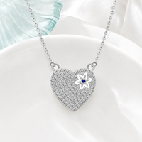 Nuevo Collar de Plata de Ley 925 con Colgante de Corazón con Circonitas, Regalo para el Día de San Valentín para Mujer
