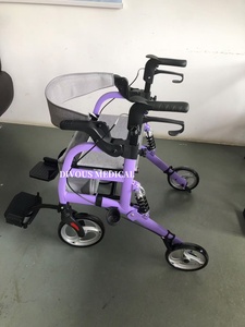 Nouvelle liste en alliage d'aluminium pliant Rollator Walker <span class=keywords><strong>Senior</strong></span> <span class=keywords><strong>Portable</strong></span> handicapé Walk Helper 4 roues Scooter <span class=keywords><strong>pour</strong></span> les personnes âgées - Product Image 3