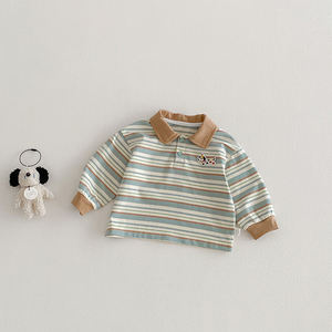 Camiseta Polo para Bebé, Primavera 2026, Diseño Moderno con Bloques de Color y Rayas, para Niños - Product Image 3
